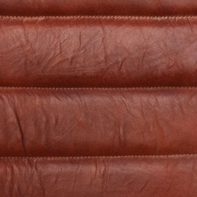 Cadeiras de jantar 2 pcs couro genuíno castanho