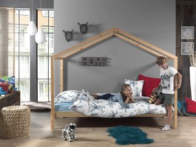 Cama infantil de Casa DALLAS 90x200 Com Estrado NATURAL