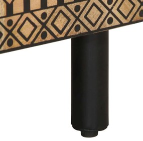 Móvel de TV 80x33,5x46 cm madeira mangueira áspera maciça preto