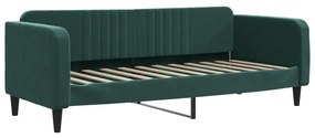 Sofá-cama com colchão 80x200 cm veludo verde-escuro