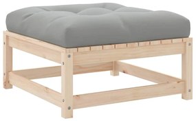 Apoio de pés p/ jardim c/ almofadões 2 pcs pinho maciço