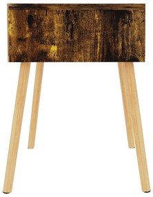 Mesa de cabeceira 40x40x56 cm derivados madeira carvalho fumado