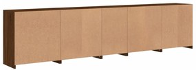 Aparador com luzes LED 283x37x67 cm carvalho castanho