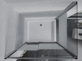 Mexen Apia cabine de duche deslizante 100 x 80 cm, faixas brancas, cromado + base de duche Rio - 840-100-080-01-20-4510