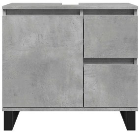 Armário lavatório WC 65x33x60cm deriv. madeira cinzento cimento