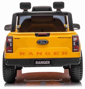 Carro elétrico para Crianças 12V Ford Ranger LIFT Assento de couro, Rodas de EVA Amarelo