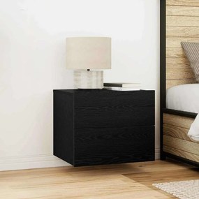 Camas de Cabeceira vidaXL com Luzes LED Montadas na Parede 2 pcs Madeira de Carvalho Preto
