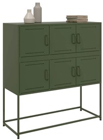 Aparador 100,5x39x107 cm aço verde-azeitona