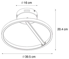 Candeeiro de teto design preto incl. LED regulável em 3 etapas - Anello Design