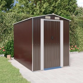 vidaXL Abrigo de jardim 192x274x223 cm aço galvanizado castanho-escuro
