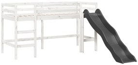Cama alta p/ criança sem colchão 80x200 cm pinho maciço branco