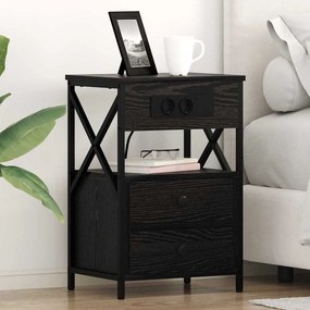 vidaXL Armário de Cabeceira 2 pcs Carvalho preto 40 x 31 x 60 cm