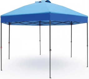 Tenda Dobrável de Jardim Hexagonal, 361,5 x 361,5 x 265 cm, Altura Regulável, Azul