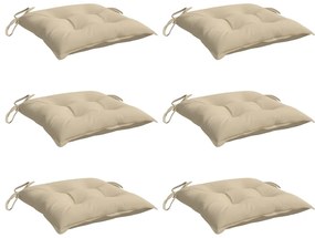 Almofadões para móveis de paletes 6 pcs tecido oxford bege