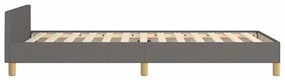 Estrutura de cama sem colchão 90x200 cm tecido cinzento-escuro