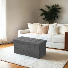 Banco com espaço de arrumação 38 x 76 x 38 cm cinza ardósia