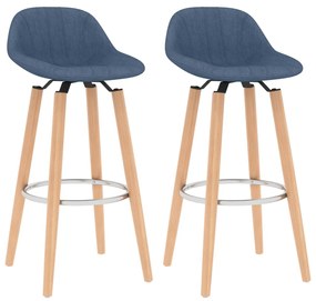 Bancos de bar 2 pcs tecido azul
