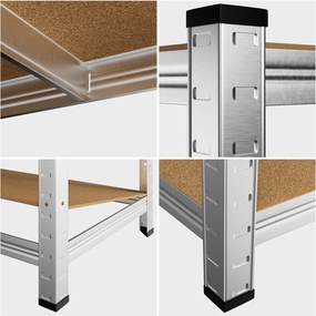 Estante para cargas pesadas até 700 kg 160 x 90 x 40 cm Prateado