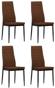 246184 vidaXL Cadeiras de jantar 4 pcs tecido castanho