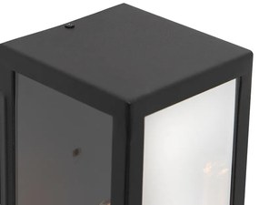 Aplique moderno rectangular preto vidro IP44 - ROTTERDAM LONG Moderno