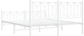 Estrutura de cama com cabeceira e pés 150x200 cm metal branco