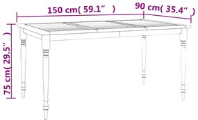 Conjunto de jantar para jardim 7 pcs madeira de teca maciça