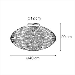 LED Candeeiro de teto inteligente preto com ouro 40 cm incl. Wifi G95 - Radiance Oriental