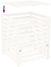 Caixote de compostagem 82,5x82,5x99,5cm pinho maciço branco