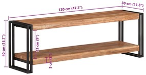 Móvel de TV 120x30x40 cm madeira de acácia maciça