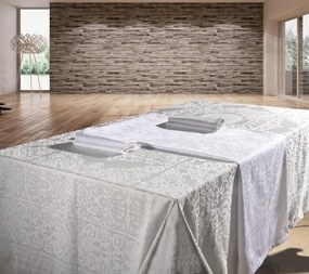 Toalhas de mesa rectangulares em damasco com ajour  100% algodão - Fateba: Branco 1 Guardanapo 47x47 cm