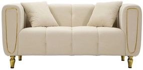 SOFÁ ALMA CREME COM ALMOFADAS 155X81X71CM