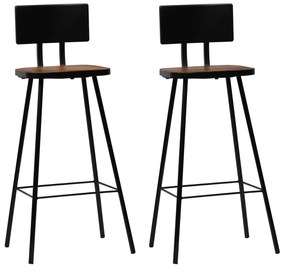 vidaXL Bancos de bar 2 pcs madeira recuperada maciça