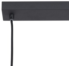 Candeeiro suspenso de design preto retangular 3 luzes - Indu