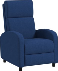 HOMCOM Cadeirão Relax Reclinável até 160° com Apoio para os Pés, até 120 kg, 64x86x102 cm, Azul-Escuro | Aosom Portugal