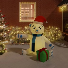 vidaXL Urso de Natal insuflável com luzes LED 180 cm