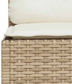 7 pcs conjunto de sofás p/ jardim com almofadões vime PE bege