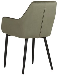 Conjunto de 2 cadeiras de jantar em veludo verde-oliva WELLSTON Beliani