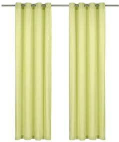 vidaXL Cortinas com argolas de metal 2 pcs algodão 140x175 cm azul