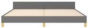 Estrutura de cama sem colchão 200x200 cm tecido cinzento-escuro
