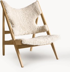 Cadeira lounge em pele de carneiro Knitting