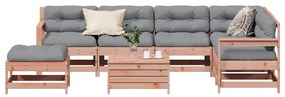 vidaXL 8 pcs conj. lounge jardim c/ almofadões madeira douglas maciça