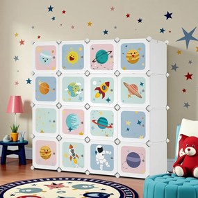 Armário de plástico para roupas infantis 123 x 41 x 123 cm (C x L x A) branco