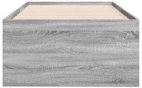 Sofá-cama com gavetas sem colchão 100x200 cm cinzento sonoma