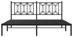 Estrutura de cama com cabeceira 183x213 cm metal preto