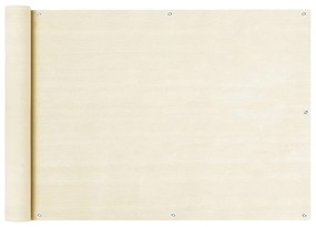 vidaXL Tela de varanda 75x500 cm PEAD cor creme