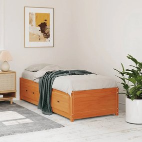 Sofá-cama sem colchão 90x190 cm pinho maciço castanho-mel