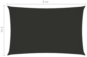Guarda-Sol tecido Oxford retangular 3x6 m antracite