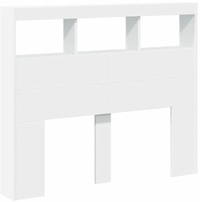 Armário de cabeceira com luzes LED 120x17x102 cm branco