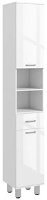 Armário Alto Damise de Casa de Banho de 180cm - Branco - Design Modern