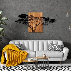 Acessório Decorativo de Parede Acácia – Preto e Noz – 144 x 3 x 70 cm
